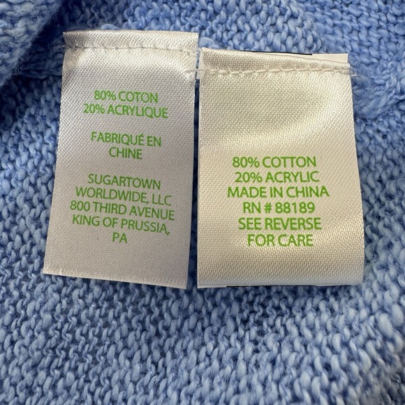 LILLY PULITZER Womens Sz L Pippy Sweater Blue Peri Sun Sand Sea NWOT $138 Preppy - Picture 9 of 13